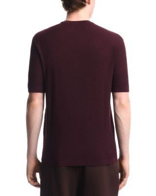 Emporio Armani Virgin Wool Fancy Stitch Short Sleeve Sweater