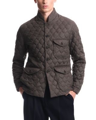 Emporio Armani Wool Stand Collar Quilted Blouson Jacket