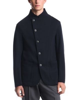 Emporio Armani Slant Button Placket Signature Jersey Jacket