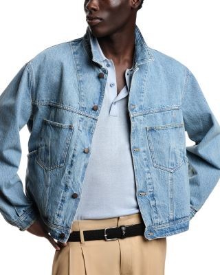 Emporio Armani Stone Washed Cotton Denim Blouson Jacket