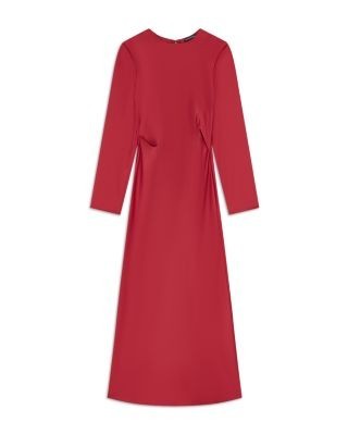 Emporio Armani Techno Twill Gathered Waist Dress
