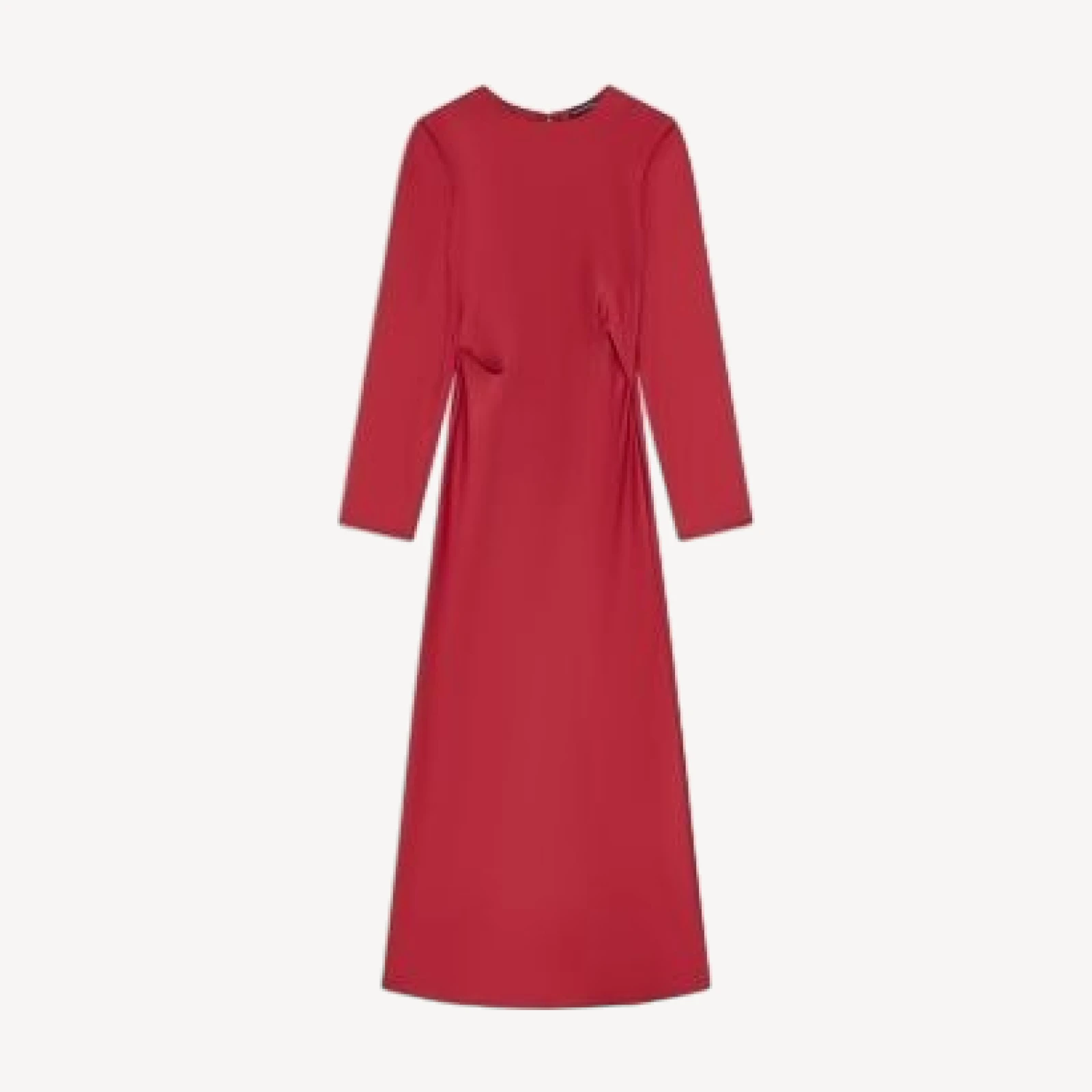 Emporio Armani Techno Twill Gathered Waist Dress