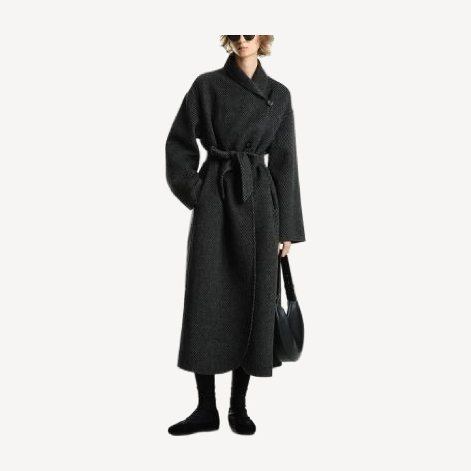 Emporio Armani Wool Blend Shawl Collar Coat