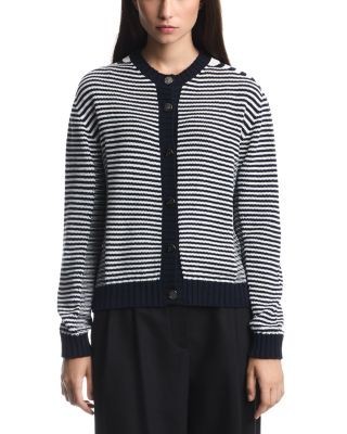 Emporio Armani Cotton Blend Mixed Stripe Cardigan