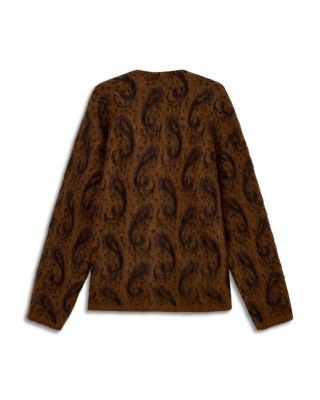 Emporio Armani Oversized Fit Jacquard Wool Blend Cardigan