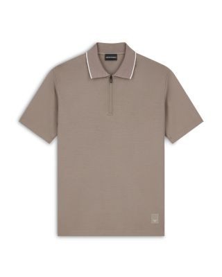 Emporio Armani Tipped Zip Polo Short