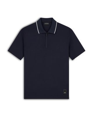 Emporio Armani Tipped Zip Polo Short