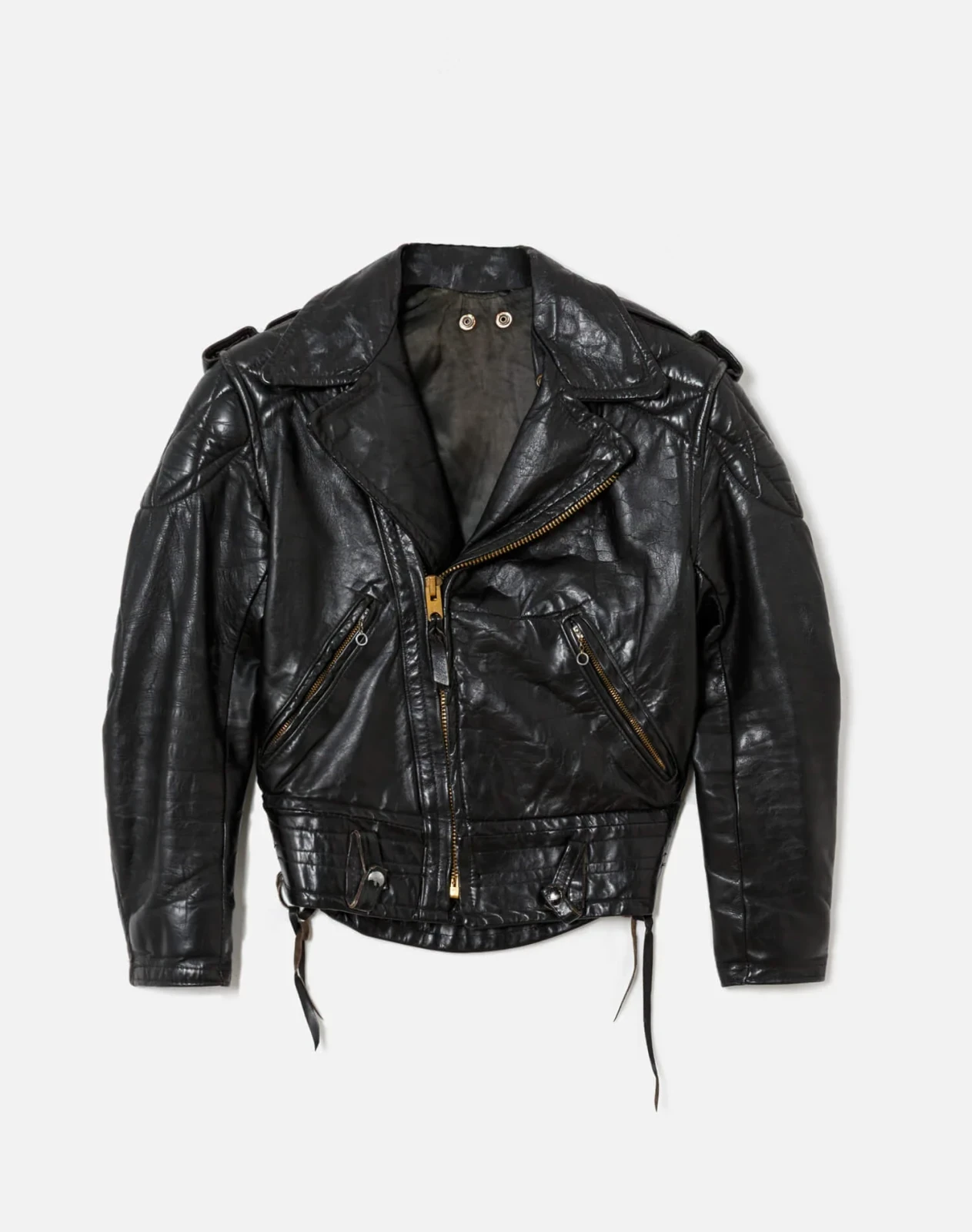 RE/DONE Vintage | 70s Leather Jacket With Side Ties