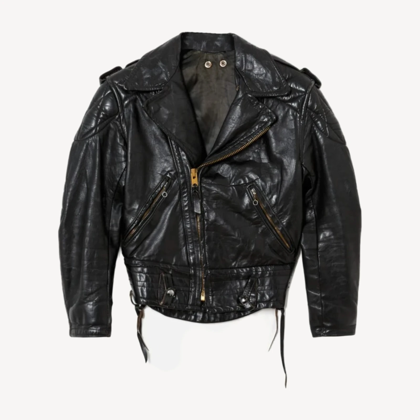 RE/DONE Vintage | 70s Leather Jacket With Side Ties