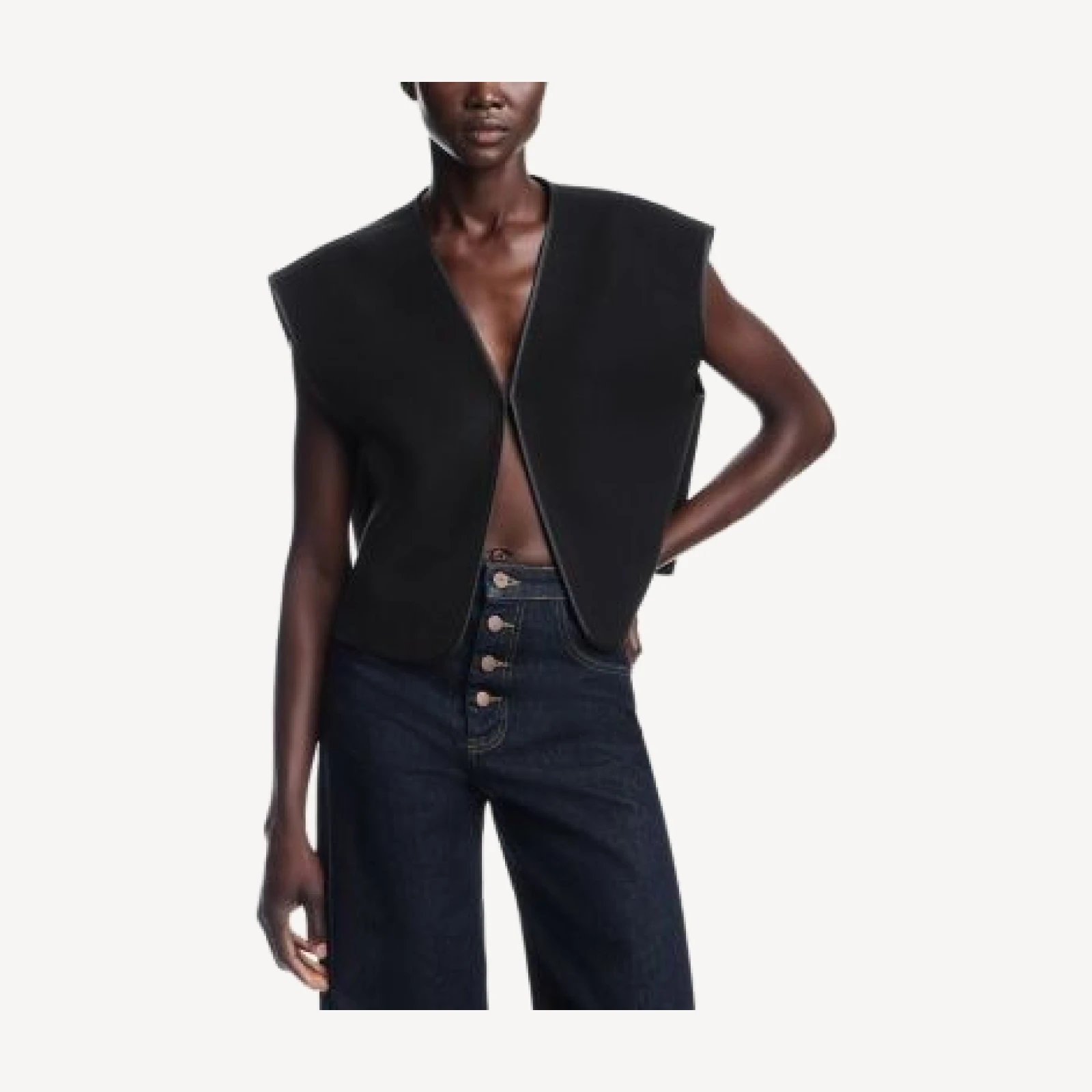 Emporio Armani Wool Blend Kiss Front Vest