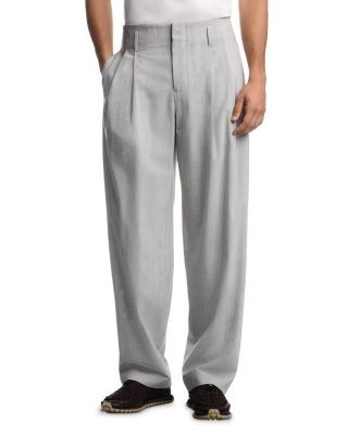 Emporio Armani Wool Blend Stretch Pleated Trousers