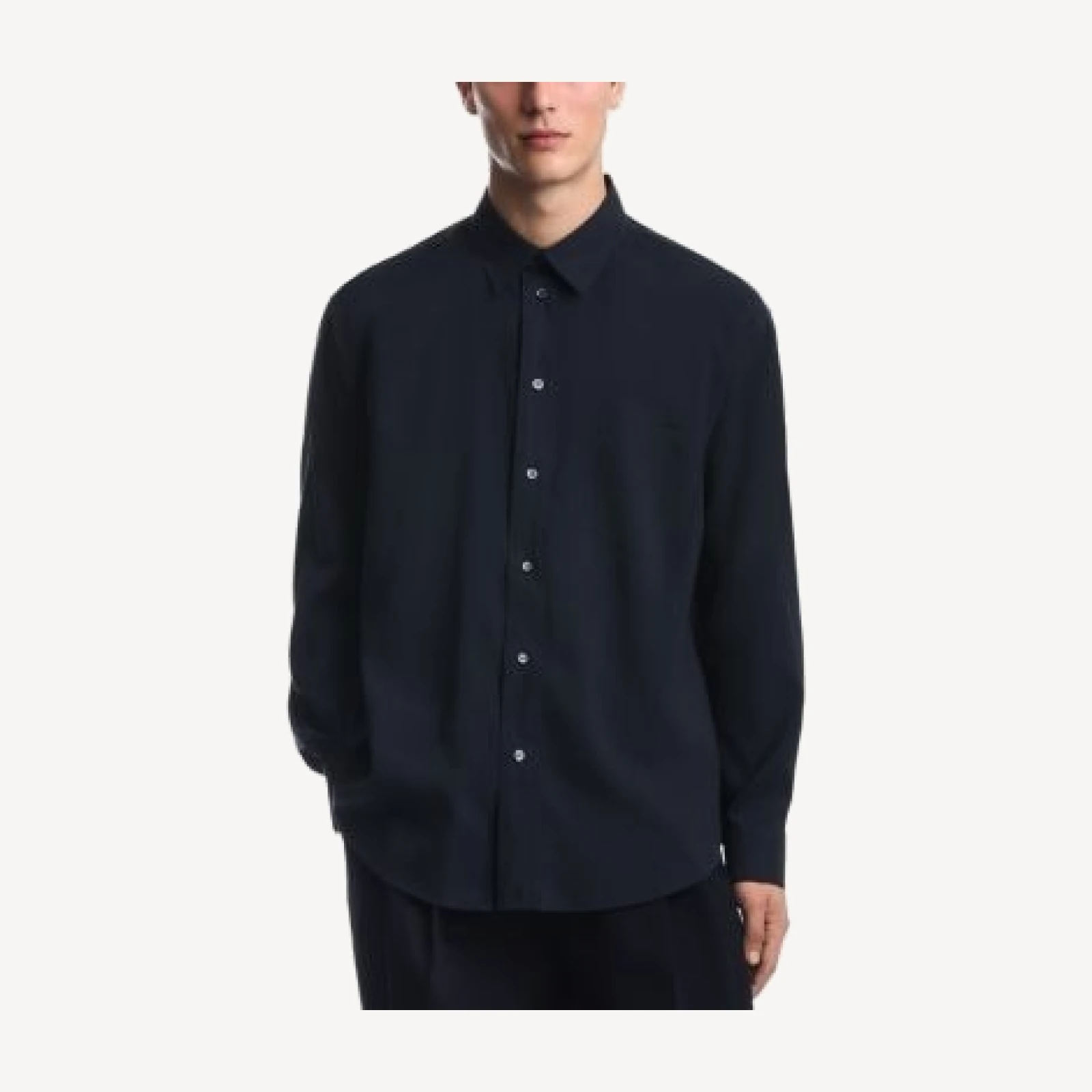 Emporio Armani Point Collar Regular Dark Navy Shirt