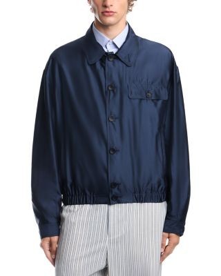 Emporio Armani Satin Effect Point Collar Blouson Jacket