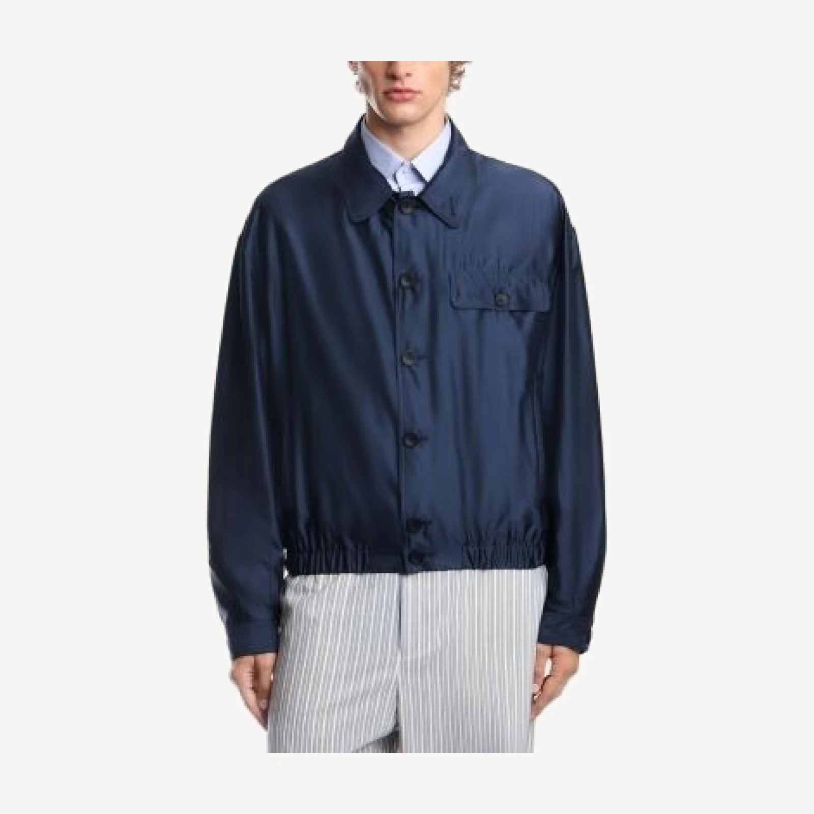 Emporio Armani Satin Effect Point Collar Blouson Jacket