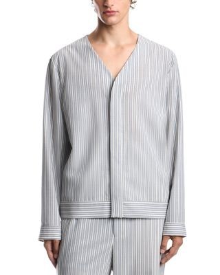 Emporio Armani Wool Blend Stripe Blouson Shirt