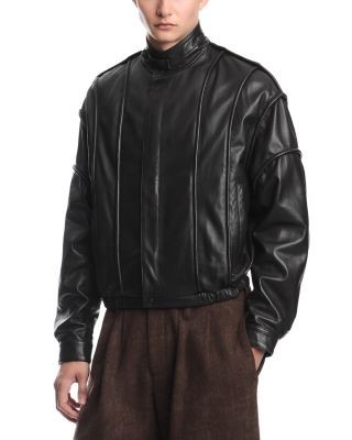 Emporio Armani Leather Stand Collar Blouson Jacket