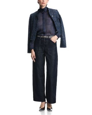 Emporio Armani Printed Satin Button Up Blouse