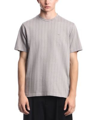 Emporio Armani Jersey Jacquard Knit Effect Cotton T Shirt
