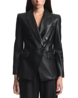 Emporio Armani Leather Double Breasted Blazer