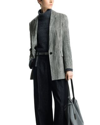 Emporio Armani Leather One Button Blazer