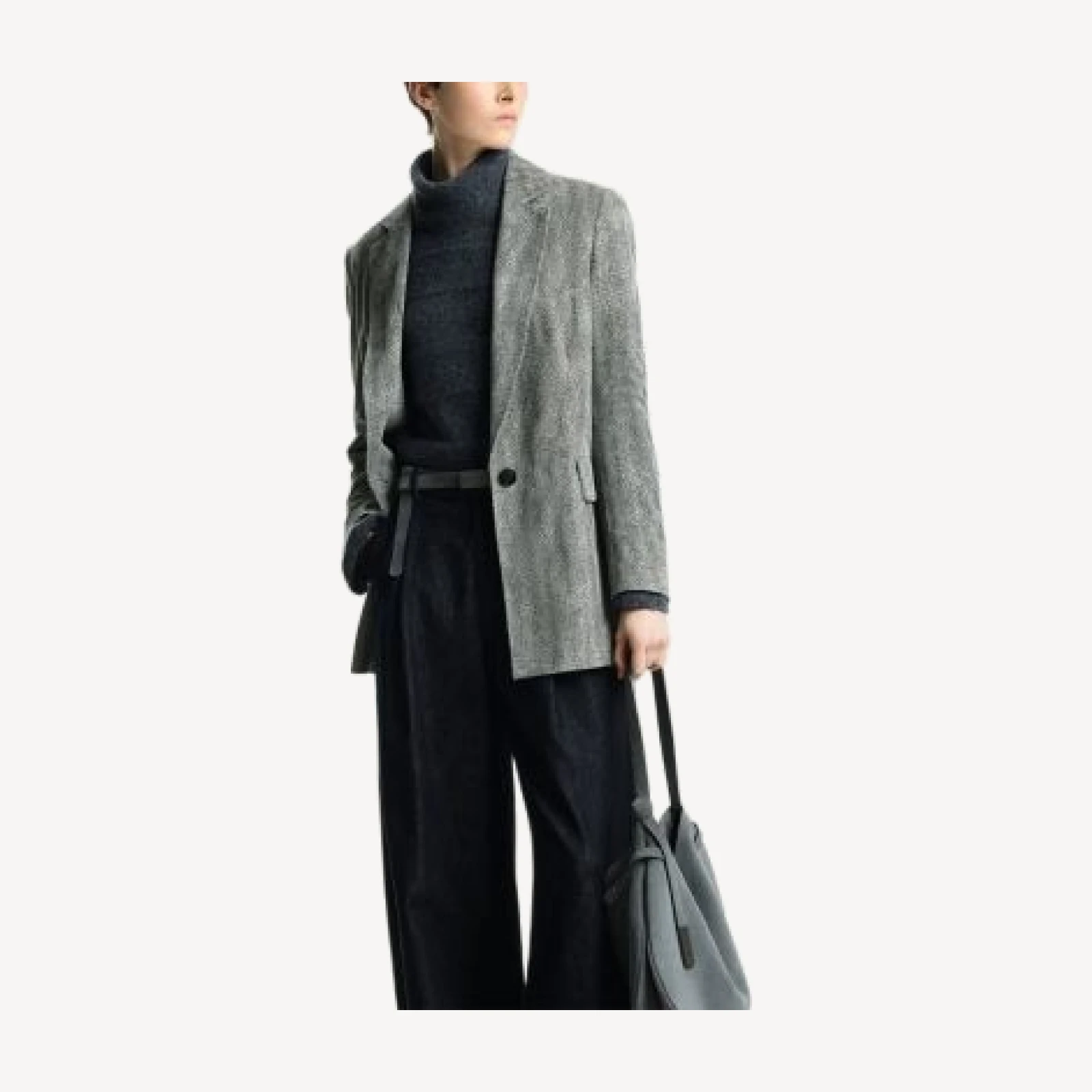 Emporio Armani Leather One Button Blazer