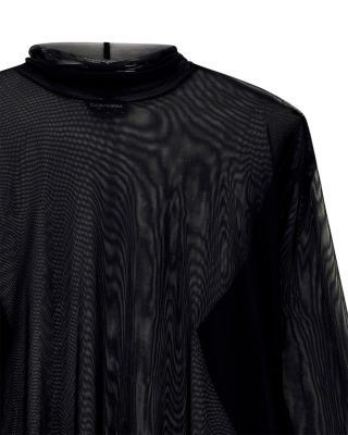 Emporio Armani Sheer Mock Neck Top