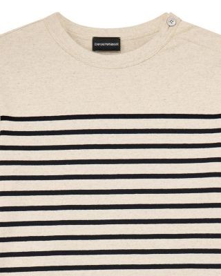 Emporio Armani Cotton & Linen Stripe Button Collar Shirt