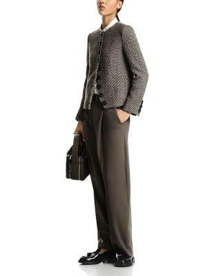 Emporio Armani Diagonal Pattern Crewneck Blazer