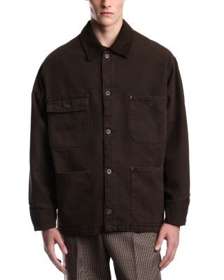 Emporio Armani Cotton Caban Coat with Corduroy Collar
