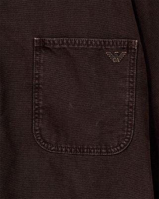 Emporio Armani Cotton Caban Coat with Corduroy Collar
