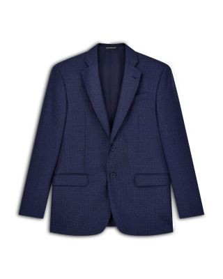 Emporio Armani Regular Fit Textured Melange Wool Blend Blazer