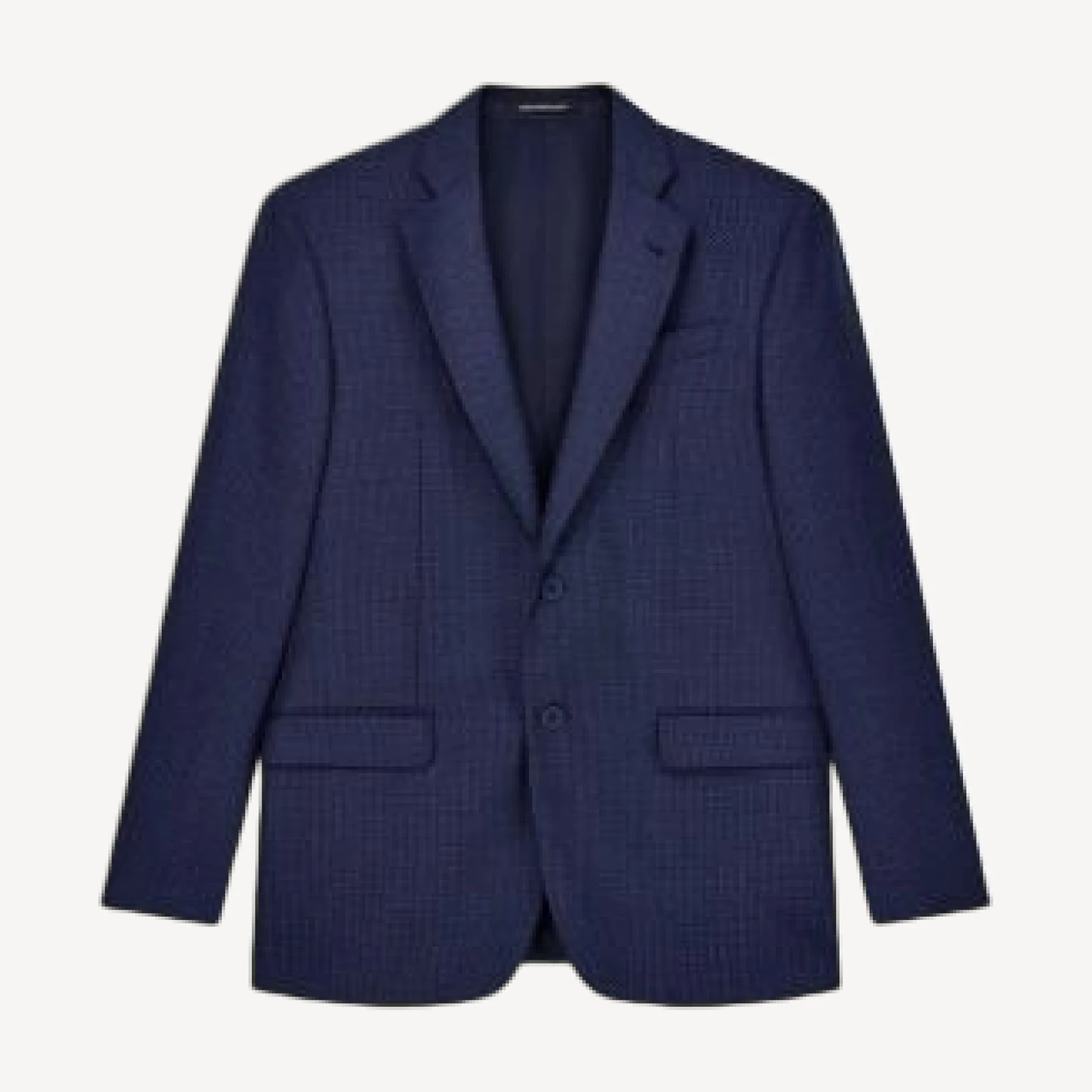 Emporio Armani Regular Fit Textured Melange Wool Blend Blazer