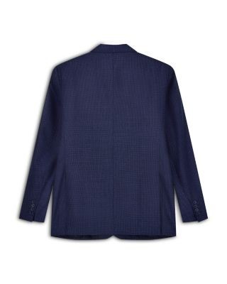 Emporio Armani Regular Fit Textured Melange Wool Blend Blazer