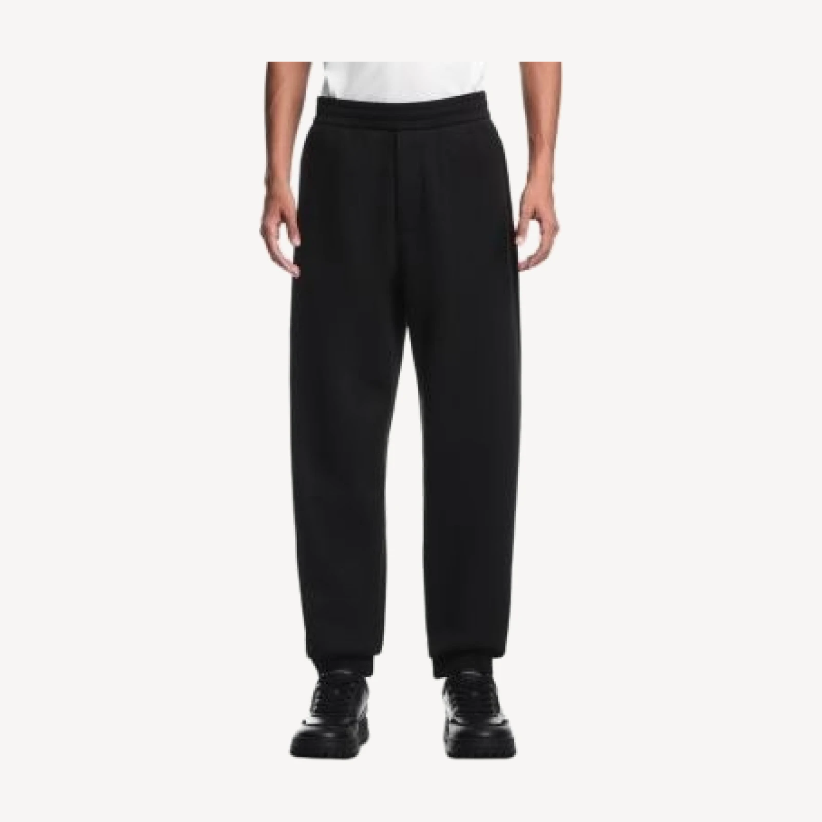Emporio Armani Elastic Waistband Cuffed Fleece Joggers