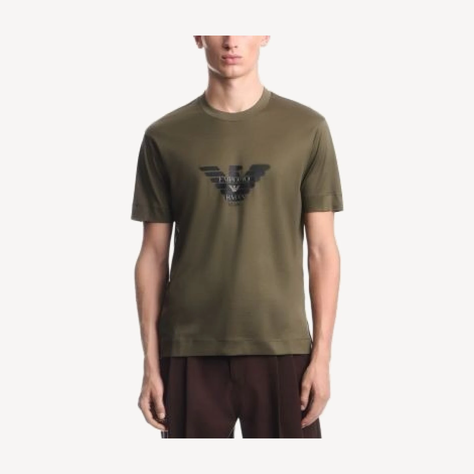 Emporio Armani Milano Eagle Logo Graphic Crewneck T-Shirt