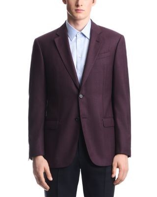 Emporio Armani Tailored Fit Single Breasted Wool Chevron Blazer