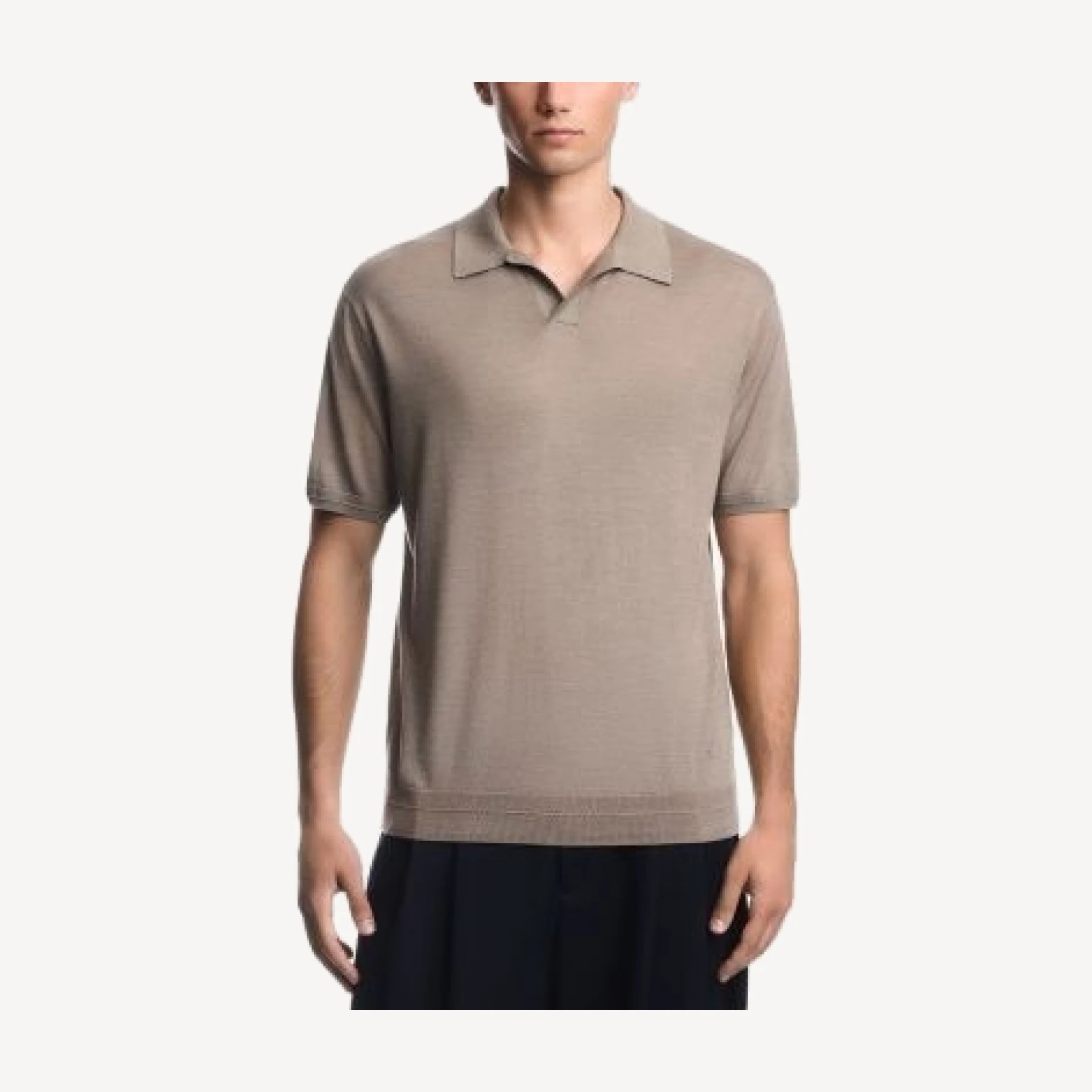 Emporio Armani Wool & Silk Blend Polo Sweater