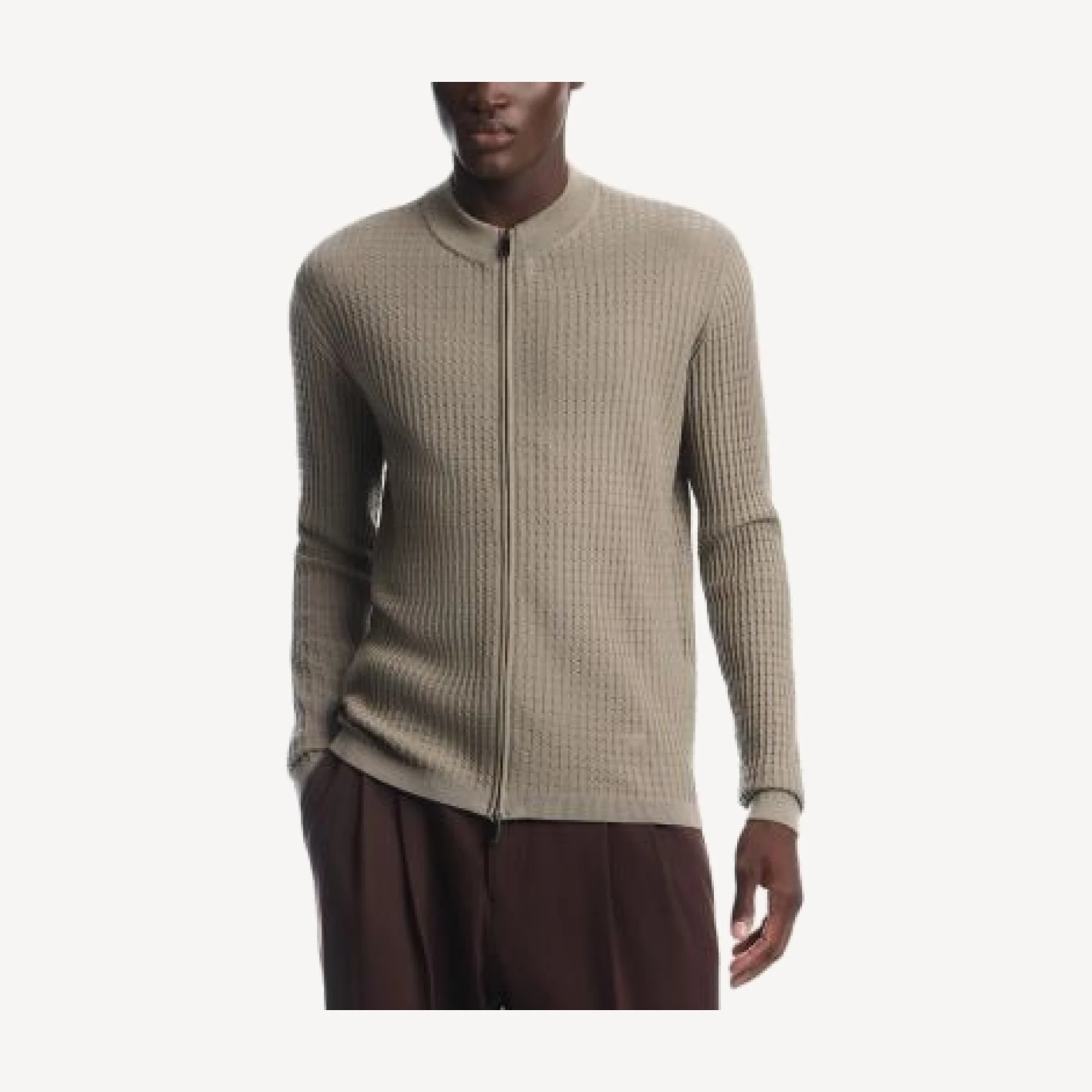 Emporio Armani Virgin Wool Fancy Stitch Cardigan