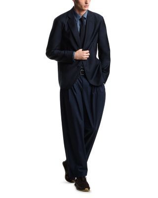 Emporio Armani Single Breasted Virgin Wool & Silk Satin Blazer