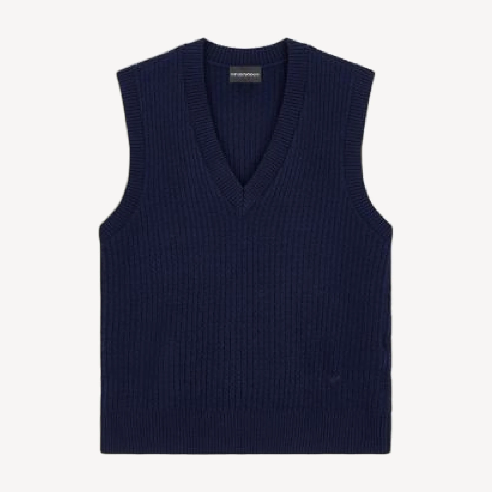 Emporio Armani Wool & Cashmere Blend Ribbed V Neck Sweater Vest