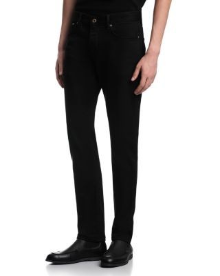 Emporio Armani Slim Fit Soft Stone Washed Cotton Jeans in Black Denim