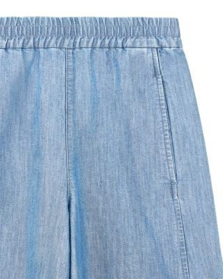 Emporio Armani Oversized Cotton Blend Denim Metal Look Pants