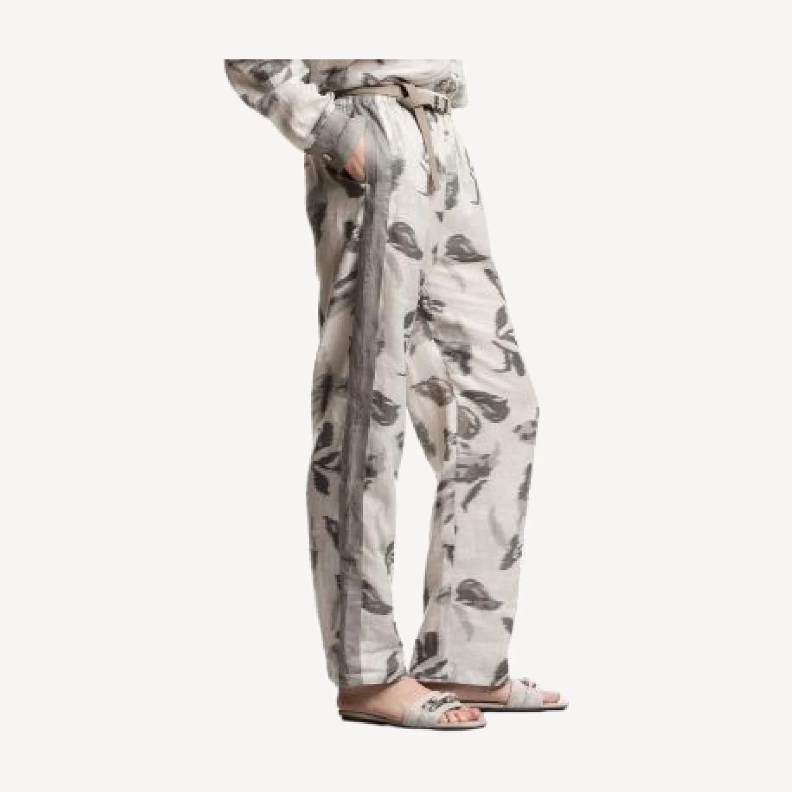 Emporio Armani Linen Flower Print Pants
