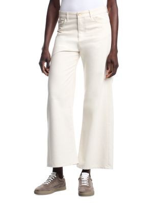 Emporio Armani Wide Leg Jeans in White Silver