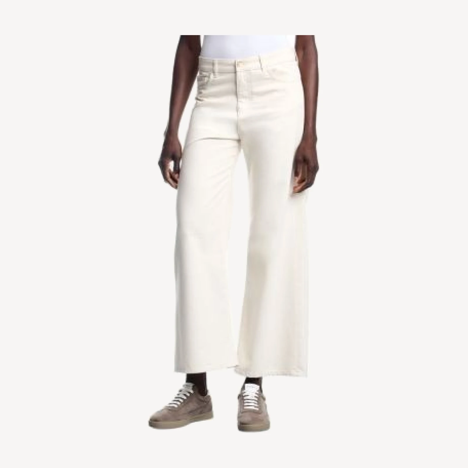 Emporio Armani Wide Leg Jeans in White Silver