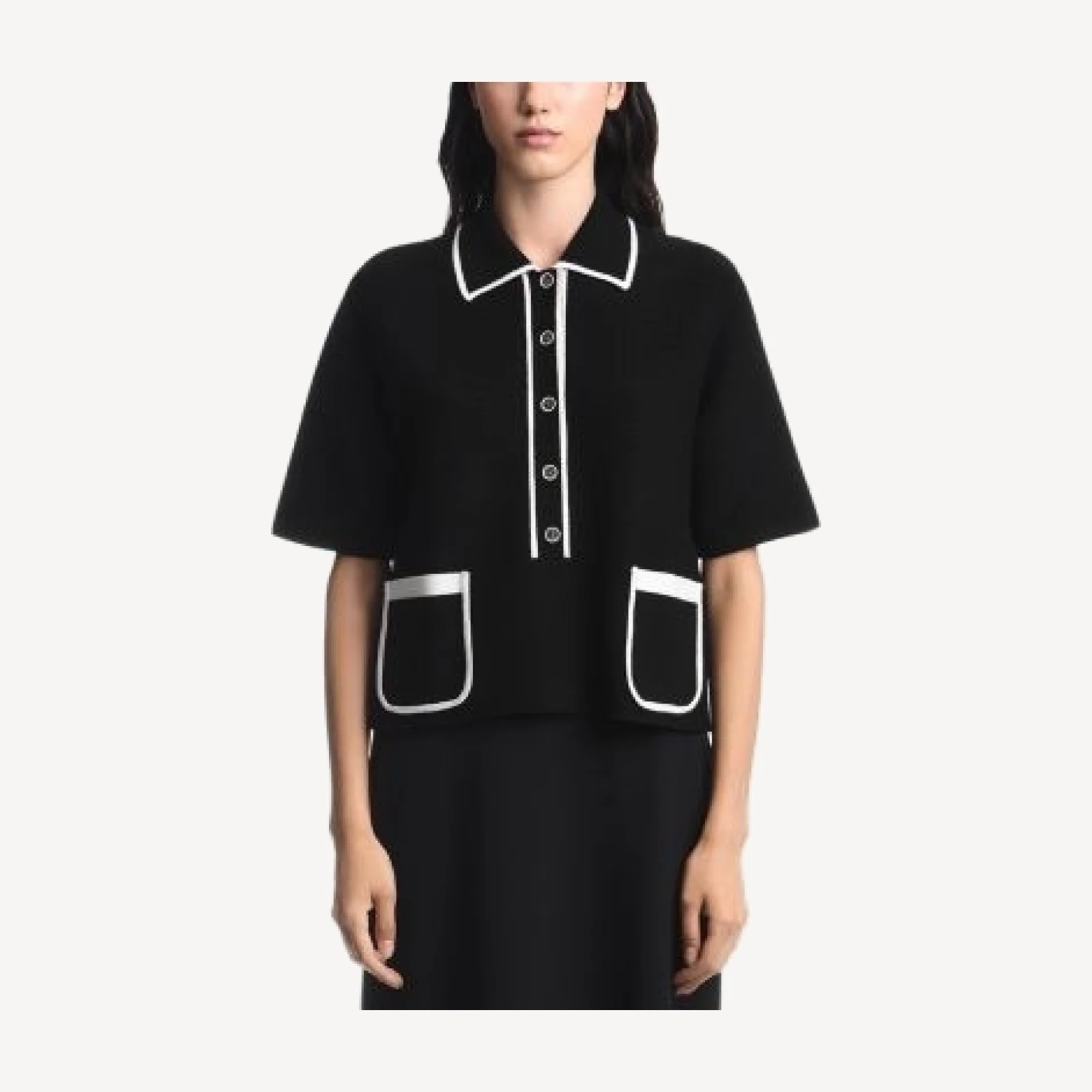 Emporio Armani Short Sleeve Collared Sweater