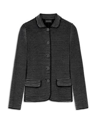 Emporio Armani Contrast Stripe Ottoman Blazer