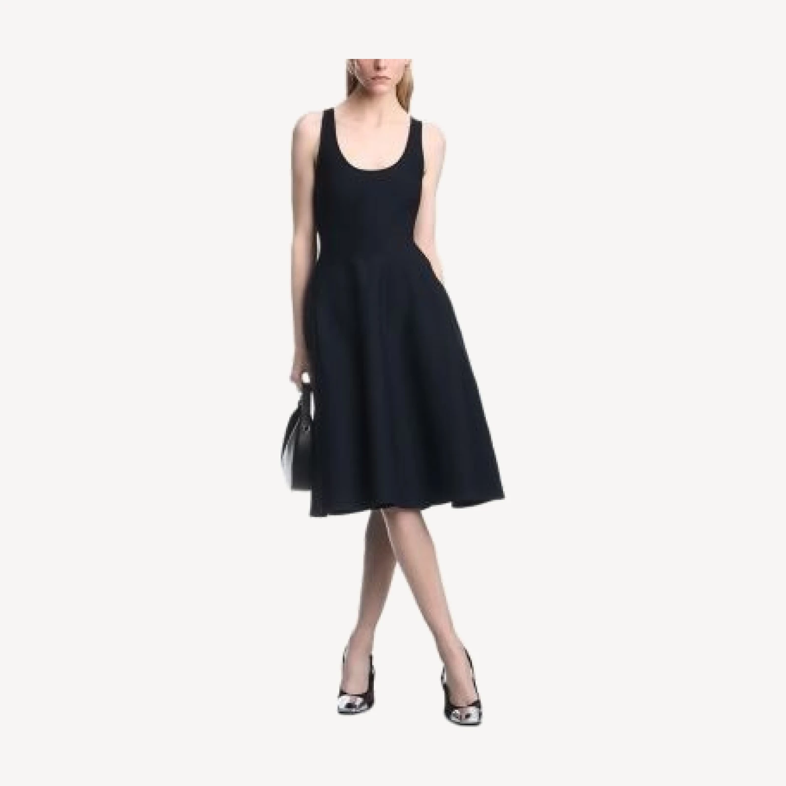 Emporio Armani Scoop Neck Fit & Flare Dress