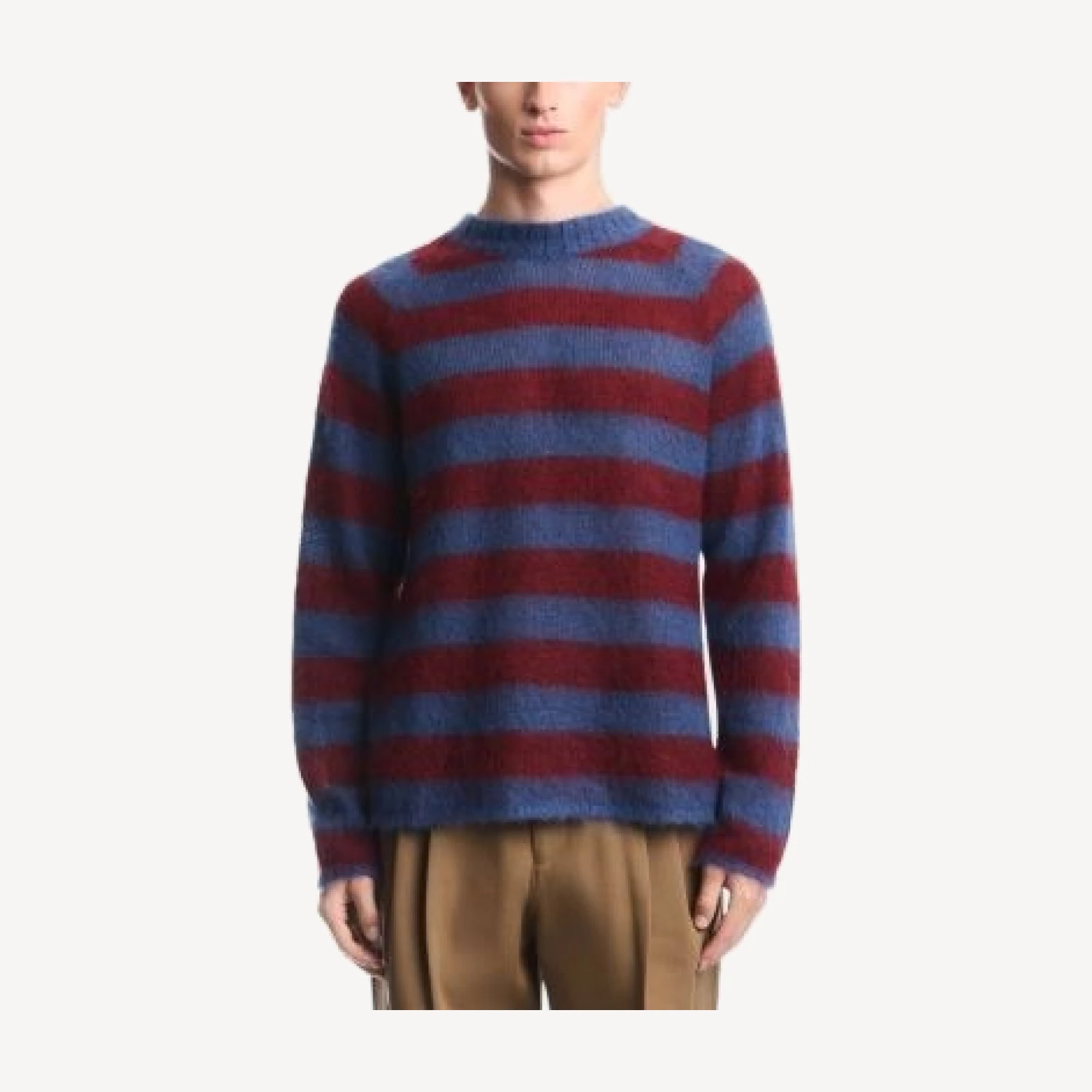 Emporio Armani Wool Blend Stripe Crewneck Sweater