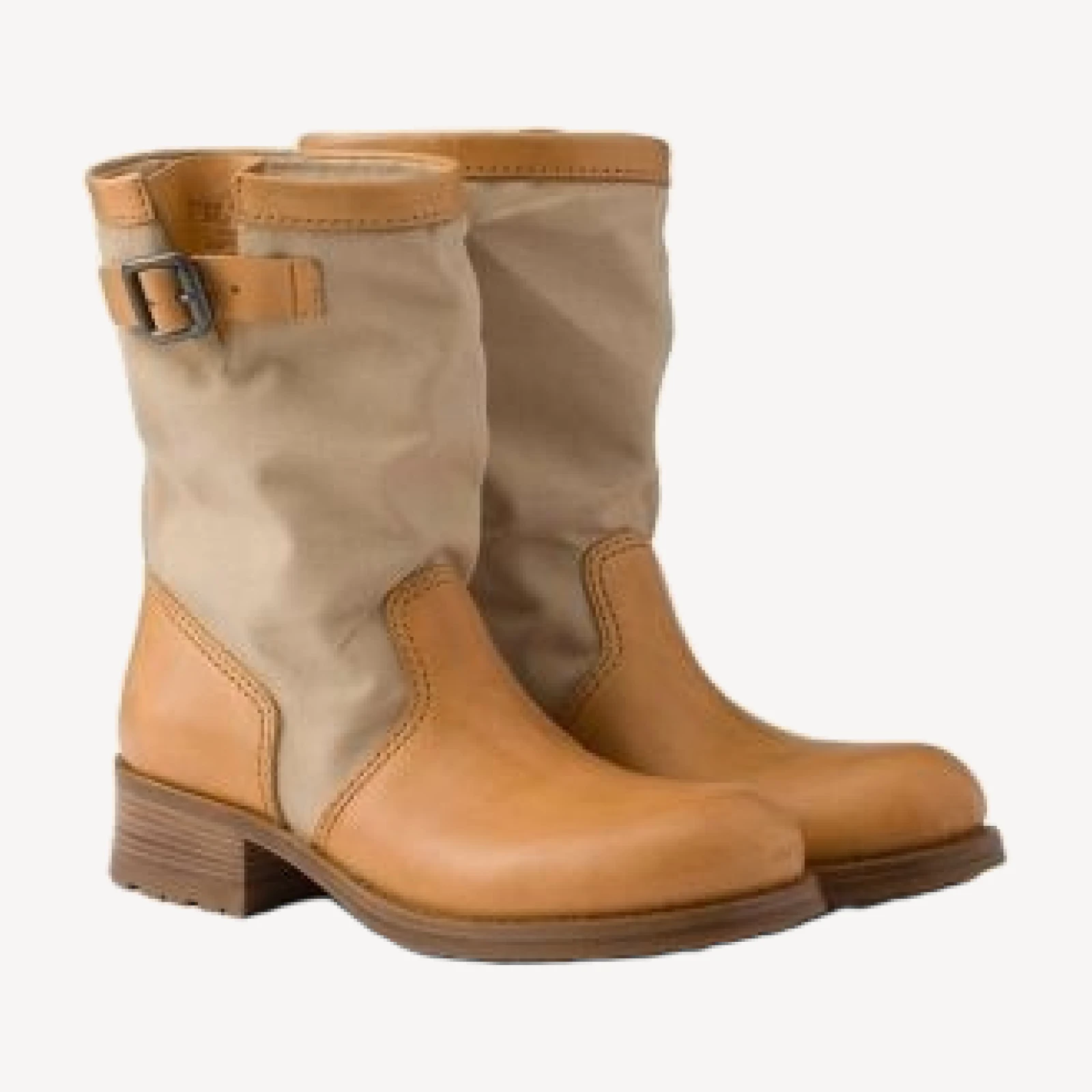 Prada Women's Leather and Canvas Boots